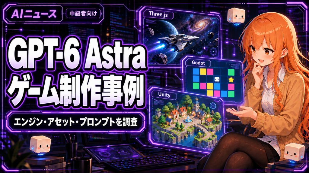 GPT-6 Astraのゲーム制作活用事例｜エンジン・アセット・プロンプトを調査