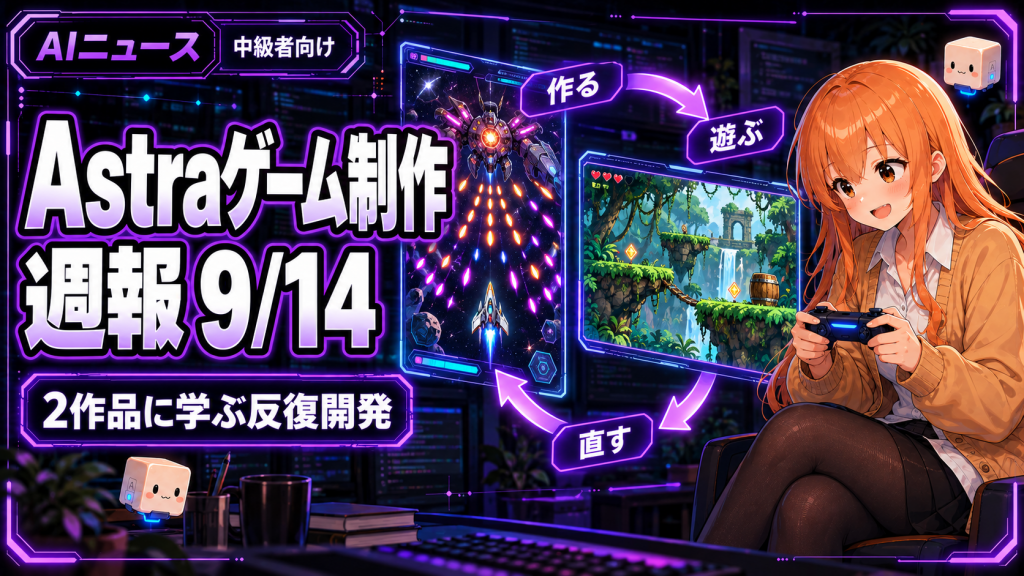 GPT-6 Astraゲーム制作週報 9月14日｜2作品に学ぶ反復開発