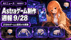 GPT-6 Astraゲーム制作週報 9月28日|21分のゲームと変形メカ実験