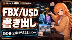 HoudiniでFBX/USDを書き出す｜単位・軸・法線をそろえてエンジンへ