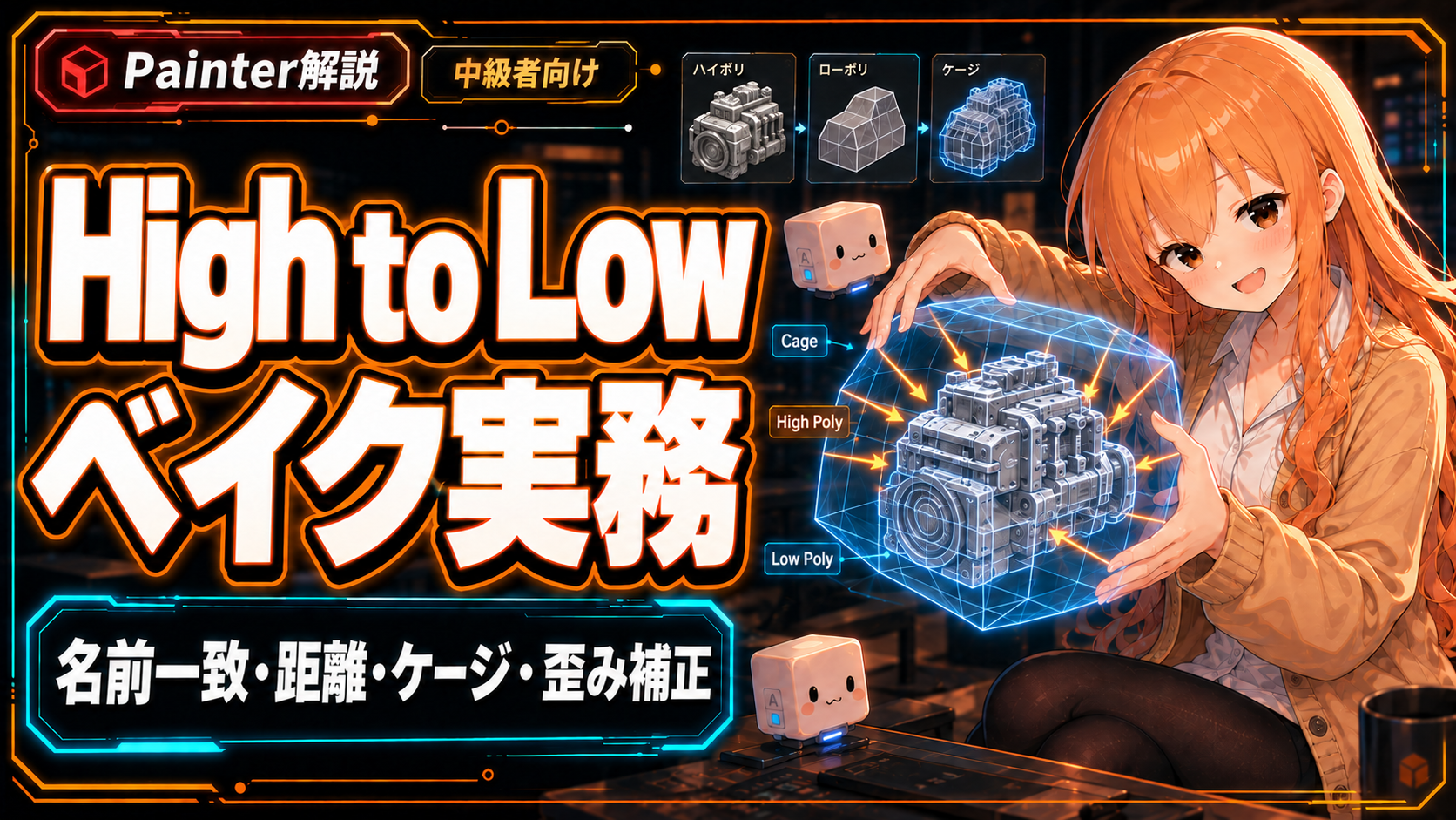 Substance 3D PainterのHigh to Lowベイク実務