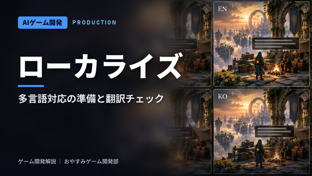 ゲームのローカライズ（多言語対応）｜準備から翻訳チェックまで
