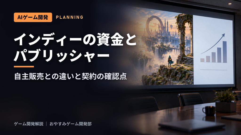 インディーゲームの資金とパブリッシャー｜自主販売との違いと契約の確認点