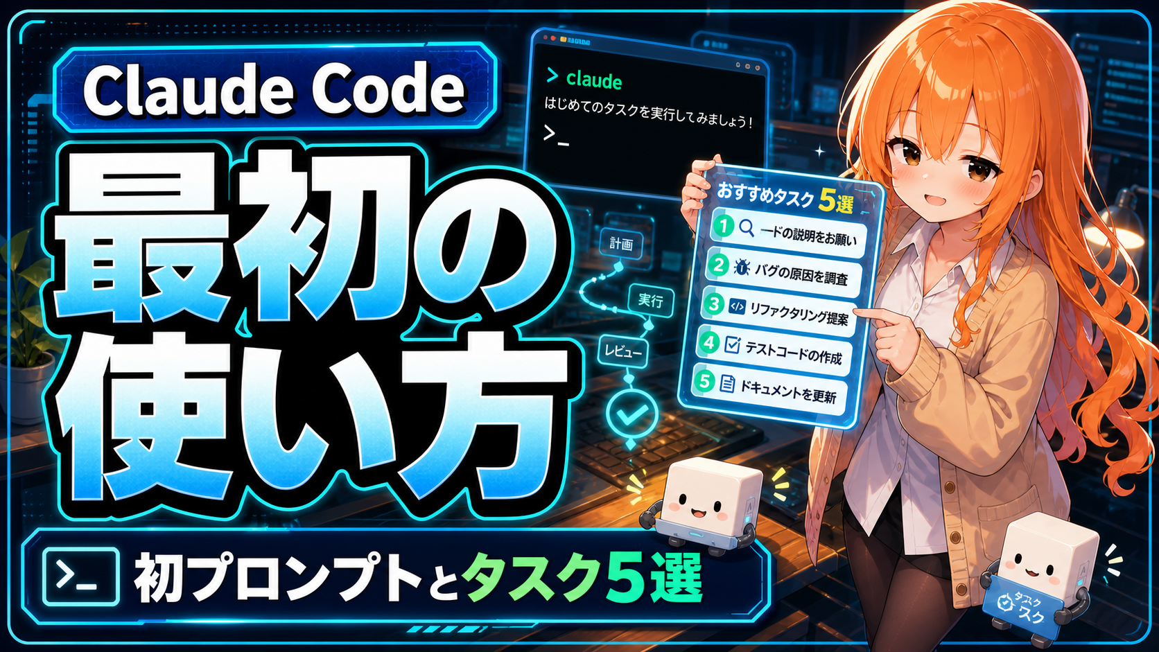 Claude Code 最初の使い方｜初プロンプト・安全な進め方とおすすめタスク5選