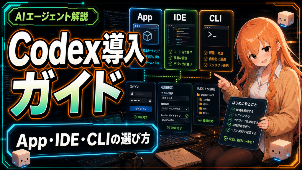 Codex導入ガイド｜App・IDE・CLIの選び方と初期設定