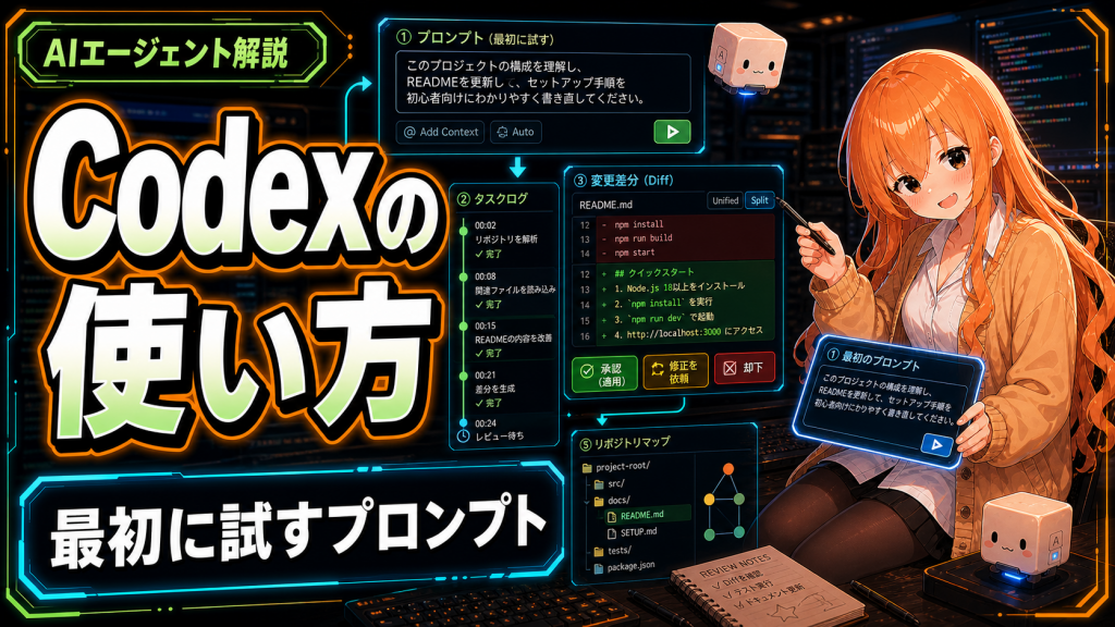 Codexの使い方｜最初に試すプロンプトと安全な進め方