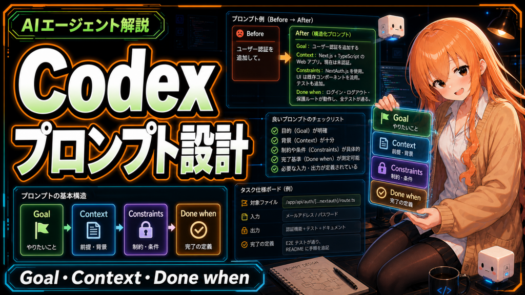 Codexプロンプト設計｜Goal・Context・Done whenの書き方