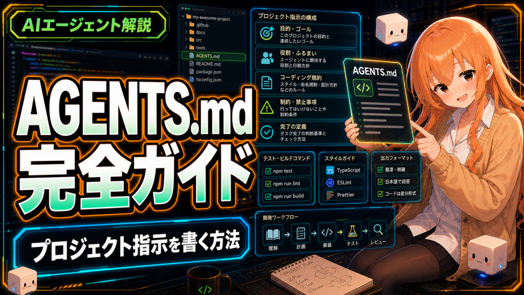 Codex AGENTS.md完全ガイド｜プロジェクト指示を書く方法